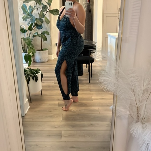 Leopard Halter Jumpsuit - Picture 2 of 6